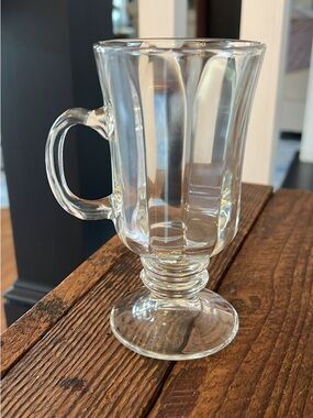 (4) Vintage Pressed Glass Footed Beverage Mugs
